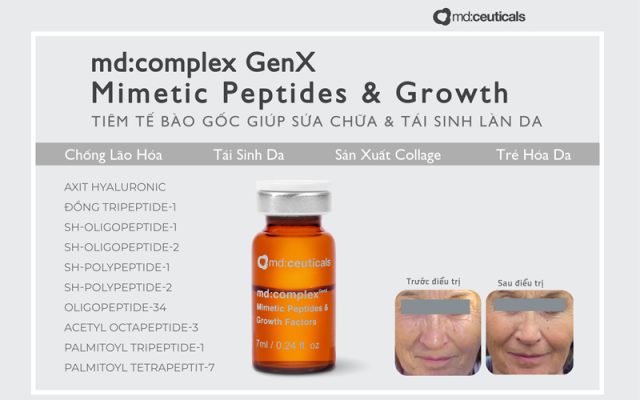 md:complex GenX Mimetic Peptides & Growth Factors - Tiêm tế bào gốc giúp sửa chữa & tái sinh làn da