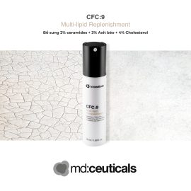 CFC:9 Multi-lipid Replenishment - Kem dưỡng bổ sung và lấp đầy các khoảng trống trong lớp lipid kép với tỉ lệ lipid tối ưu 2% ceramide + 3% axit béo + 4% cholesterol.